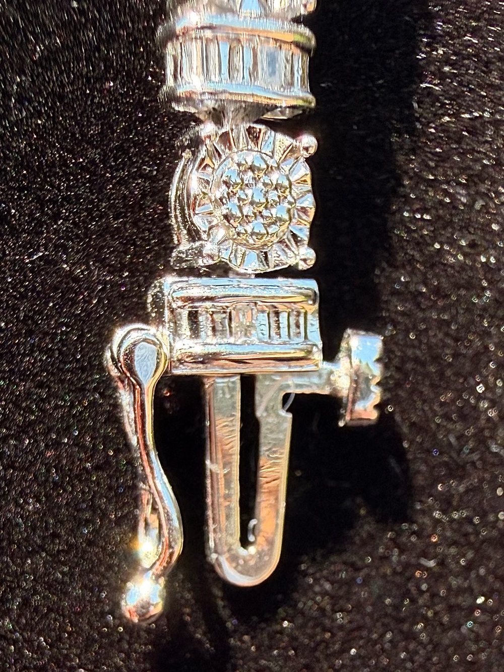 7” Fancy 14K White Gold Over Sterling Silver 0.25 CTW Diamond Tennis Bracelet - Picture 4 of 12